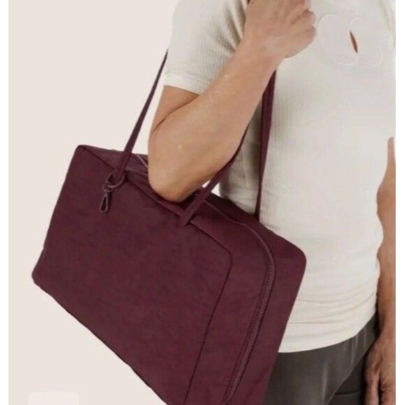 BAGGU Mahogany Medium Bowler Handbag Purse Shoulder Bag Tote NWT - Picture 3 of 3